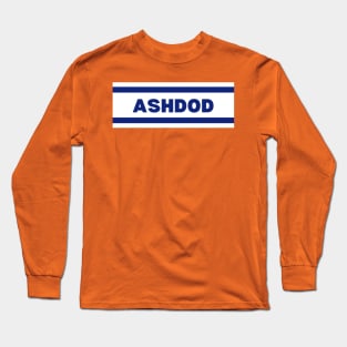 Ashdod City in Israel Flag Colors Long Sleeve T-Shirt